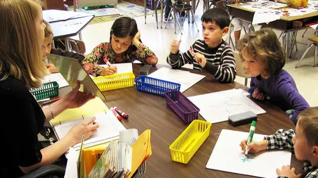 Young students in class